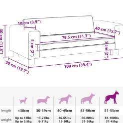 vidaXL Hondenmand met verlengstuk 100x50x30 cm fluweel roze