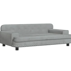 vidaXL Hondenmand 90x53x30 cm fluweel crèmekleurig
