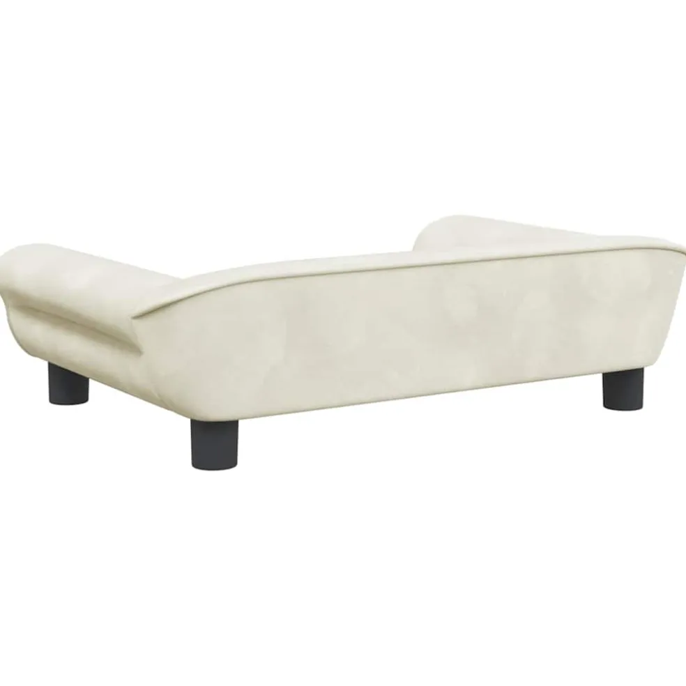 vidaXL Hondenmand 70x48x22 cm fluweel crèmekleurig