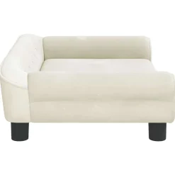 vidaXL Hondenmand 70x48x22 cm fluweel crèmekleurig