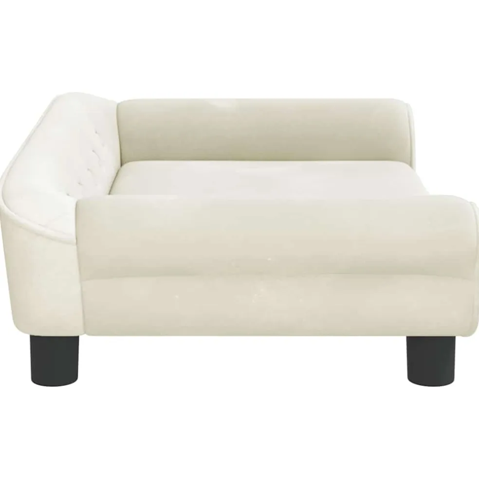 vidaXL Hondenmand 70x48x22 cm fluweel crèmekleurig