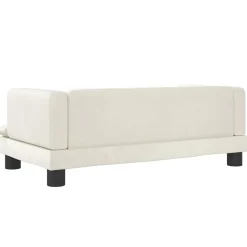 vidaXL Hondenmand 80x45x30 cm fluweel crèmekleurig