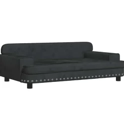 vidaXL Hondenmand 90x53x30 cm fluweel zwart
