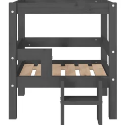 vidaXL Hondenmand 55,5x53,5x60 cm massief grenenhout grijs