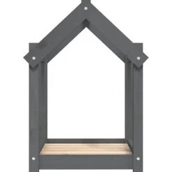 vidaXL Hondenmand 61x50x70 cm massief grenenhout grijs