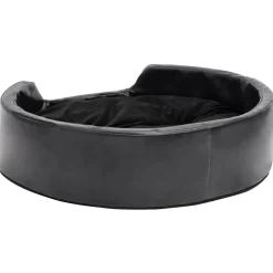 vidaXL Hondenmand 69x59x19 cm pluche en kunstleer zwart