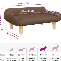 vidaXL Hondenmand 70x40x24 cm stof bruin