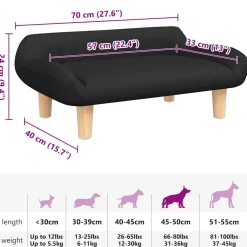 vidaXL Hondenmand 70x40x24 cm stof zwart