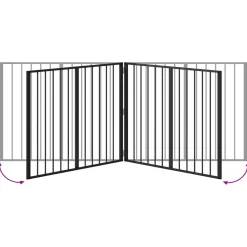 vidaXL Hondenpoort 4 st Zwart 100 x 80 cm Gegalvaniseerd staal