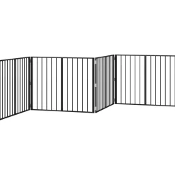 vidaXL Hondenpoort 4 st Zwart 100 x 80 cm Gegalvaniseerd staal