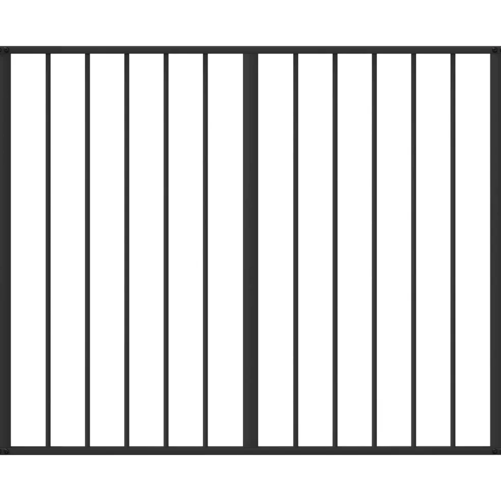 vidaXL Hondenpoort 4 st Zwart 100 x 80 cm Gegalvaniseerd staal
