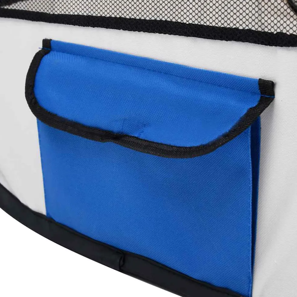vidaXL Hondenren inklapbaar met draagtas 90x90x58 cm blauw