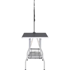 vidaXL Hondentrimtafel verstelbaar met 2 lussen en opbergschap