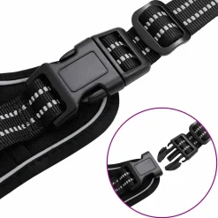 vidaXL Hondentuigje met riem en halsband verstelbaar M zwart
