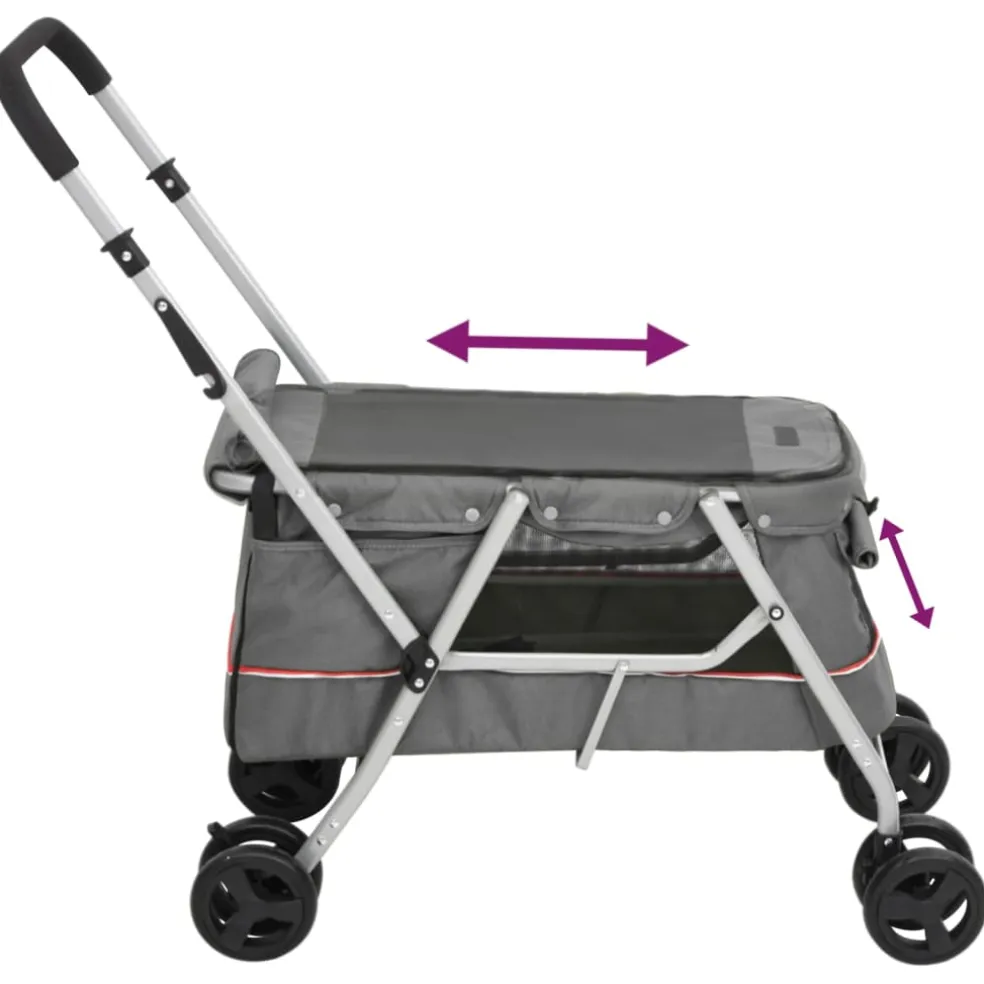 vidaXL Hondenwagen inklapbaar 100x49x96 cm linnenstof grijs
