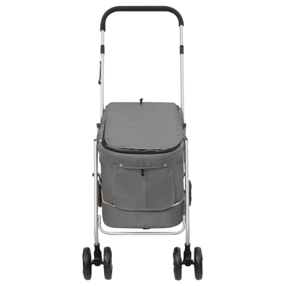 vidaXL Hondenwagen inklapbaar 100x49x96 cm linnenstof grijs