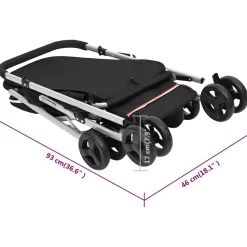 vidaXL Hondenwagen inklapbaar 100x49x96 cm linnenstof zwart