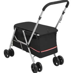 vidaXL Hondenwagen inklapbaar 100x49x96 cm linnenstof zwart