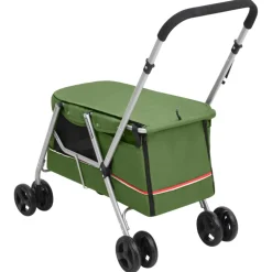 vidaXL Hondenwagen inklapbaar 100x49x96 cm linnenstof groen