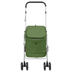 vidaXL Hondenwagen inklapbaar 100x49x96 cm linnenstof groen
