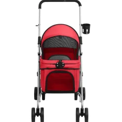 vidaXL Hondenwagen inklapbaar 76x50x100 cm oxford stof rood