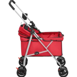 vidaXL Hondenwagen inklapbaar 76x50x100 cm oxford stof rood