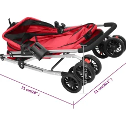 vidaXL Hondenwagen inklapbaar 76x50x100 cm oxford stof rood