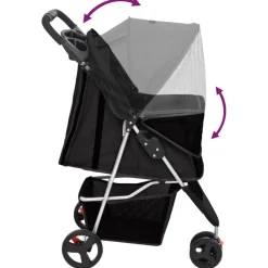 vidaXL Hondenwagen inklapbaar 80x46x98 cm oxford stof zwart