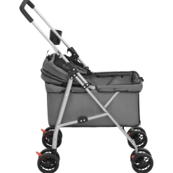 vidaXL Hondenwagen inklapbaar 76x50x100 cm oxford stof grijs