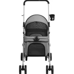 vidaXL Hondenwagen inklapbaar 76x50x100 cm oxford stof grijs