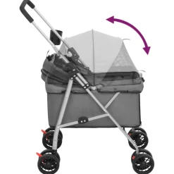 vidaXL Hondenwagen inklapbaar 76x50x100 cm oxford stof grijs