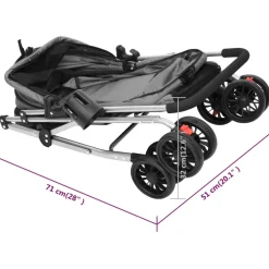 vidaXL Hondenwagen inklapbaar 76x50x100 cm oxford stof grijs