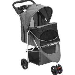 vidaXL Hondenwagen inklapbaar 80x46x98 cm oxford stof grijs