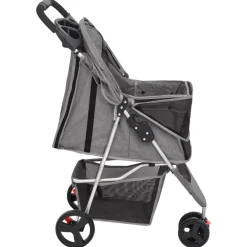 vidaXL Hondenwagen inklapbaar 80x46x98 cm oxford stof grijs