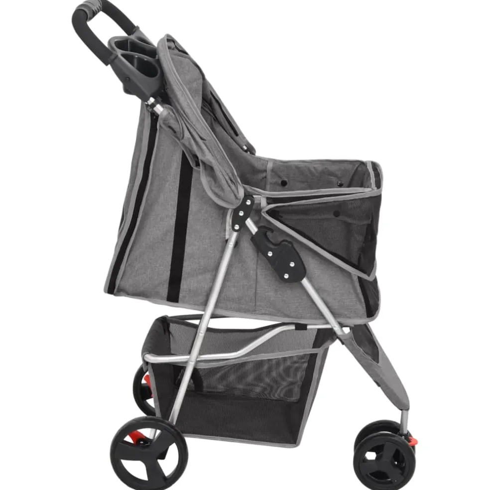 vidaXL Hondenwagen inklapbaar 80x46x98 cm oxford stof grijs