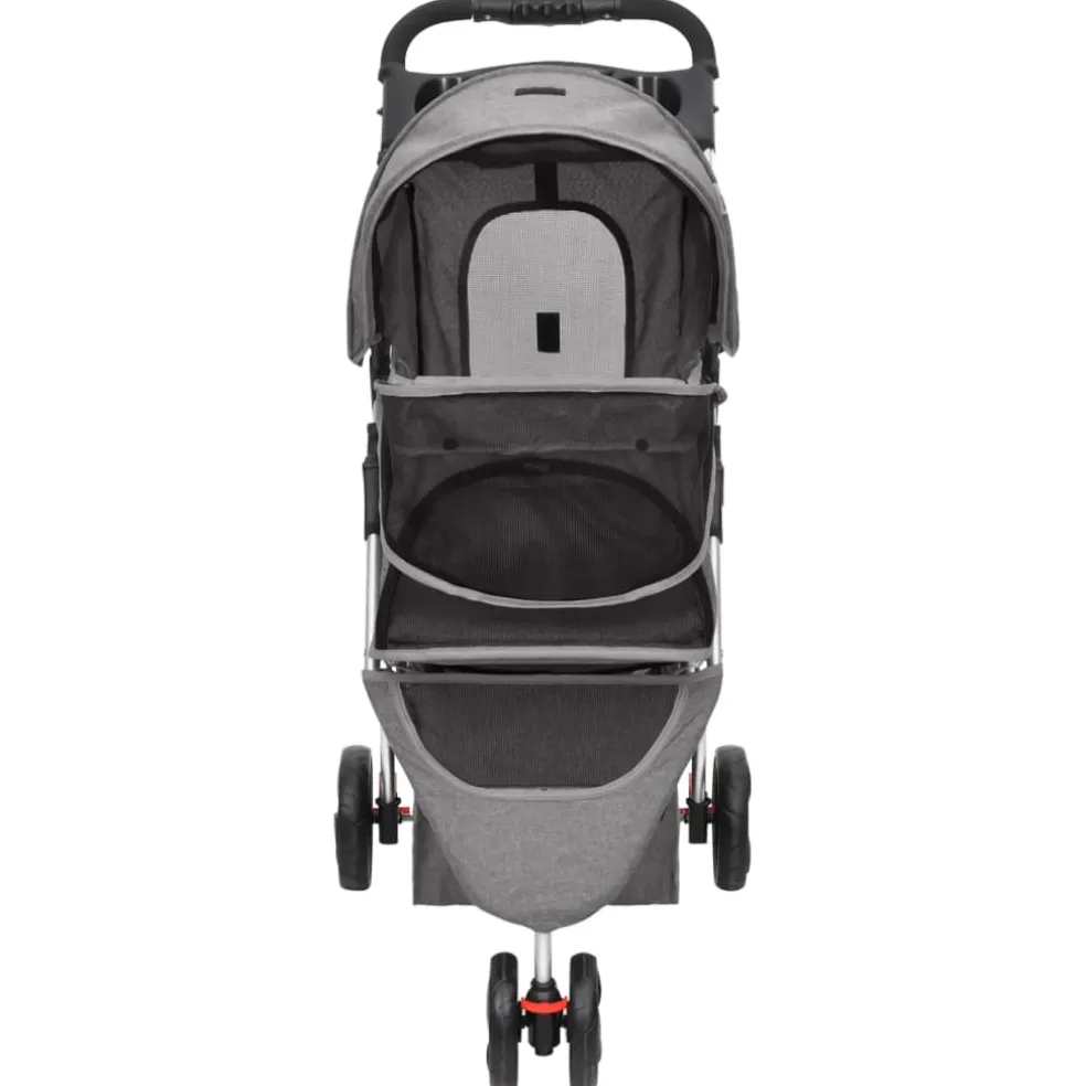 vidaXL Hondenwagen inklapbaar 80x46x98 cm oxford stof grijs