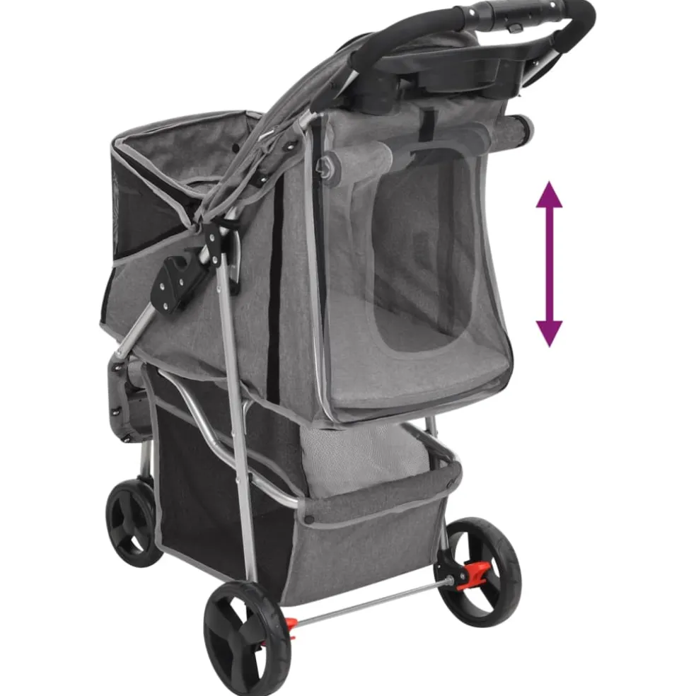 vidaXL Hondenwagen inklapbaar 80x46x98 cm oxford stof grijs