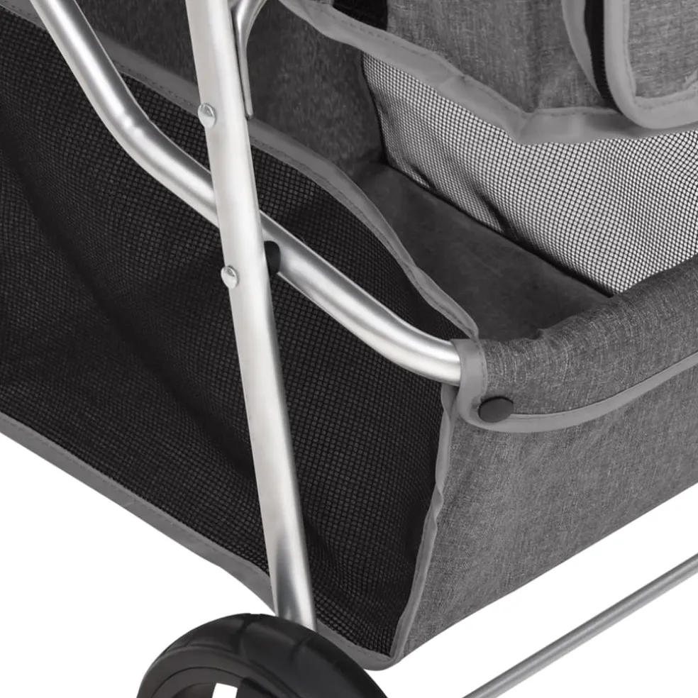 vidaXL Hondenwagen inklapbaar 80x46x98 cm oxford stof grijs