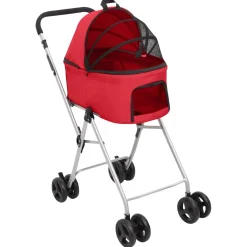vidaXL Hondenwagen 2-laags inklapbaar 83x48x97 cm oxford stof rood