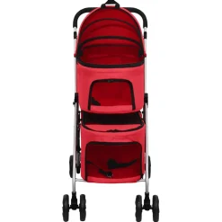 vidaXL Hondenwagen 2-laags inklapbaar 83x48x97 cm oxford stof rood
