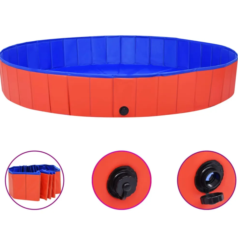 vidaXL Hondenzwembad inklapbaar 200x30 cm PVC rood