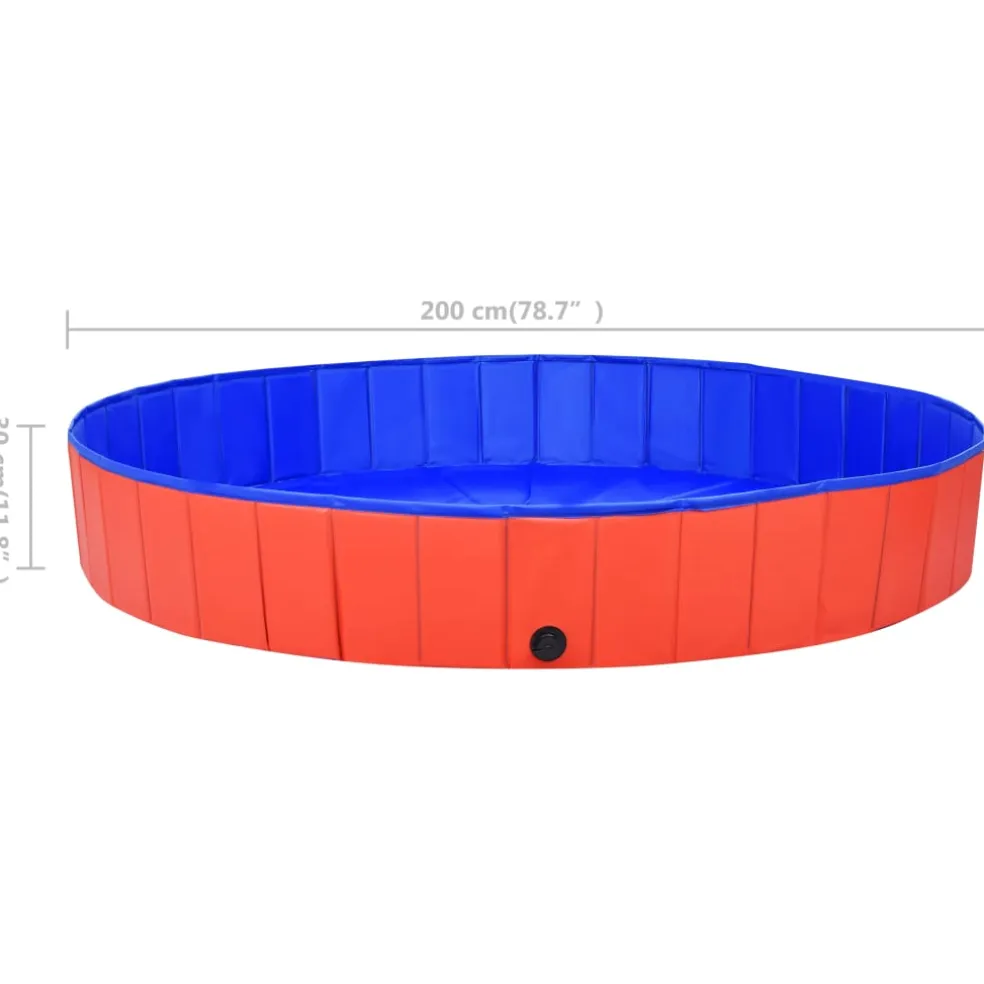 vidaXL Hondenzwembad inklapbaar 200x30 cm PVC rood