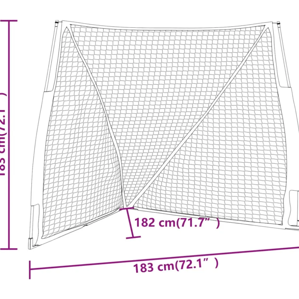 vidaXL Honkbalnet draagbaar 183x182x183cm staal polyester oranje zwart