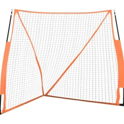 vidaXL Honkbalnet draagbaar 183x182x183cm staal polyester oranje zwart