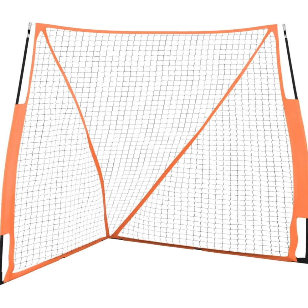 vidaXL Honkbalnet draagbaar 183x182x183cm staal polyester oranje zwart