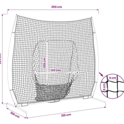 vidaXL Honkbaloefennet Zwart 250 x 106 x 209 cm Polyester