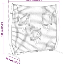 vidaXL Honkbaloefennet Zwart 214,5 x 89,5 x 181 cm Polyester
