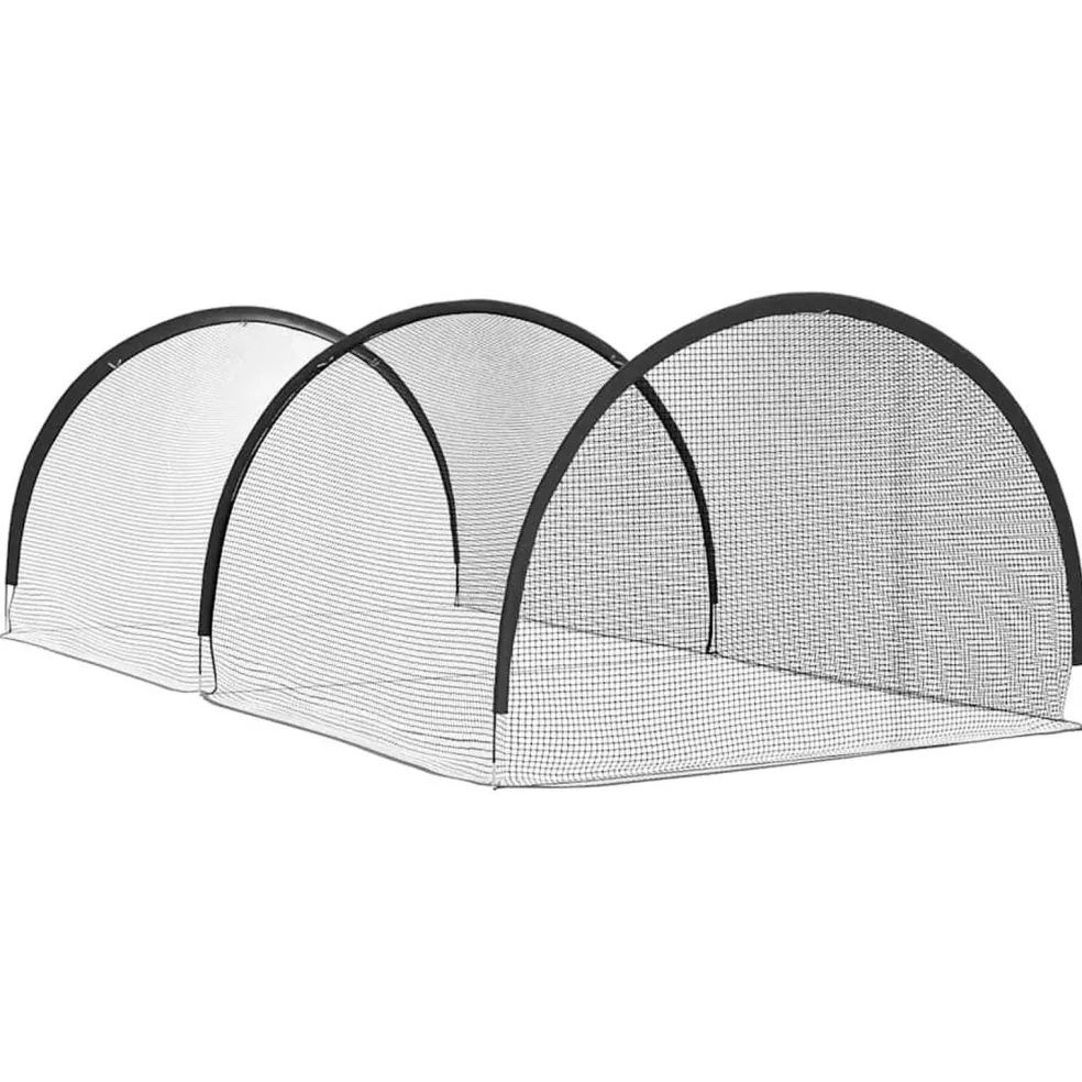 vidaXL Honkbal & Softbal Zwart 702 x 369,5 x 243,5 cm Polyester