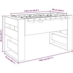 vidaXL Honkbaltafel Oudhout 146,5 x 74 x 85 cm Bewerkt hout