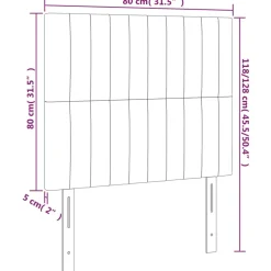 vidaXL Hoofdbord crème 80x5x118/128 cm stof